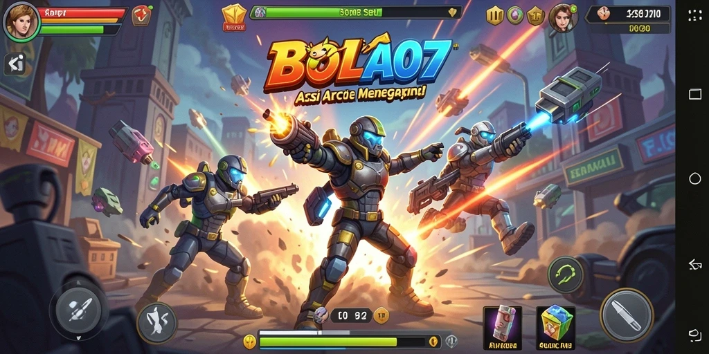 Screenshot BOLA07 menunjukkan aksi seru di gameplay Arcade.