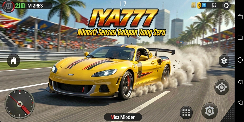 Screenshot gameplay IYA777 dengan aksi balapan seru.