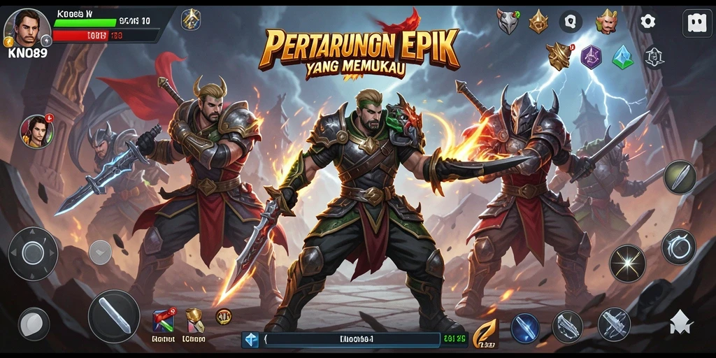 Tampilan gameplay KNO89 yang menegangkan dan seru dalam pertarungan Fighting.