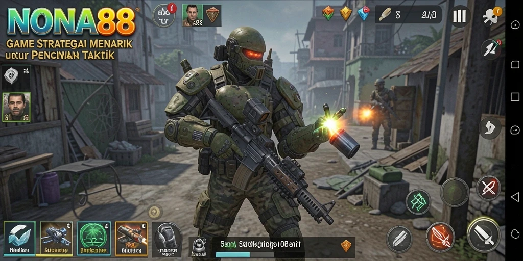 Screenshot NONA88 menampilkan aksi strategis dan gameplay yang seru.
