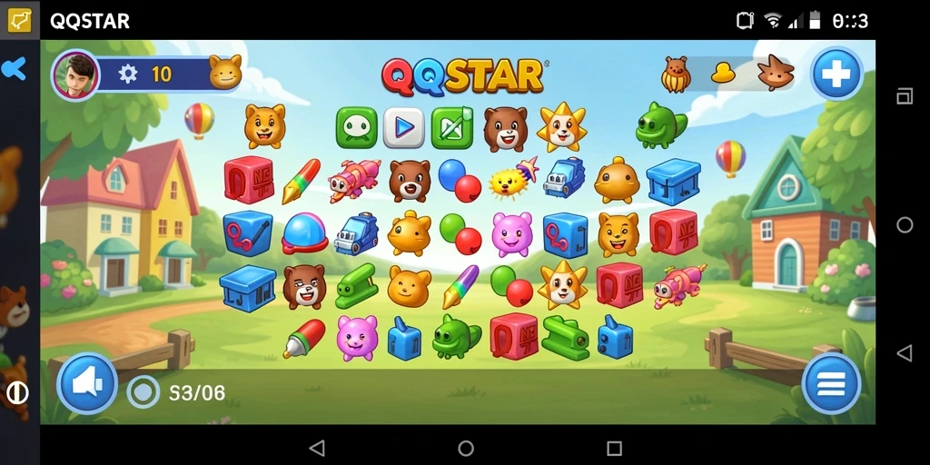 Tampilan gameplay QQSTAR dengan berbagai teka-teki menarik.