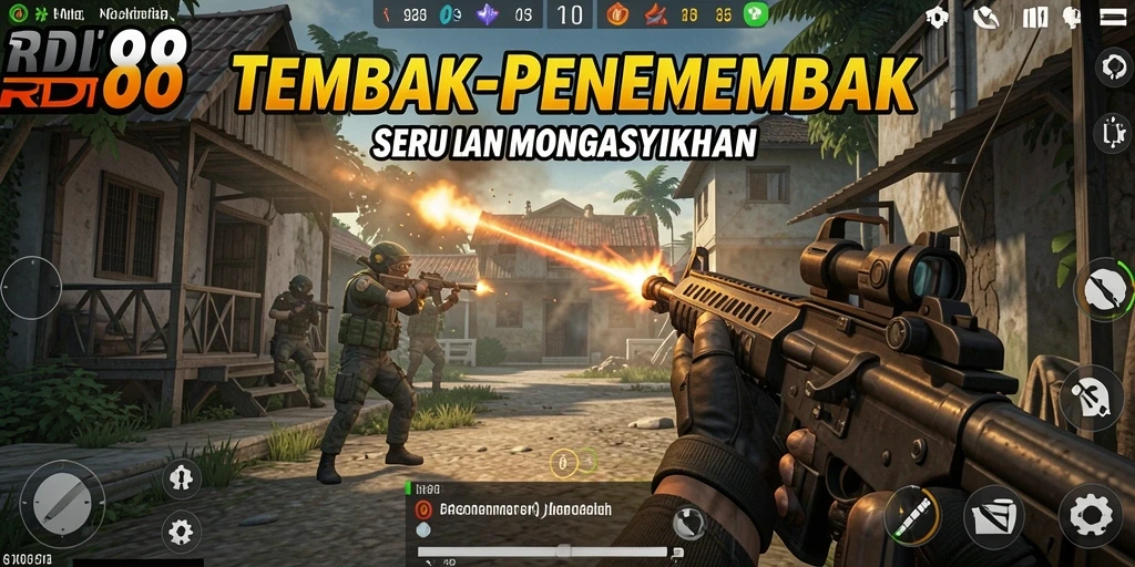 Screenshot RDI88 menampilkan aksi tembak-menembak yang intens.