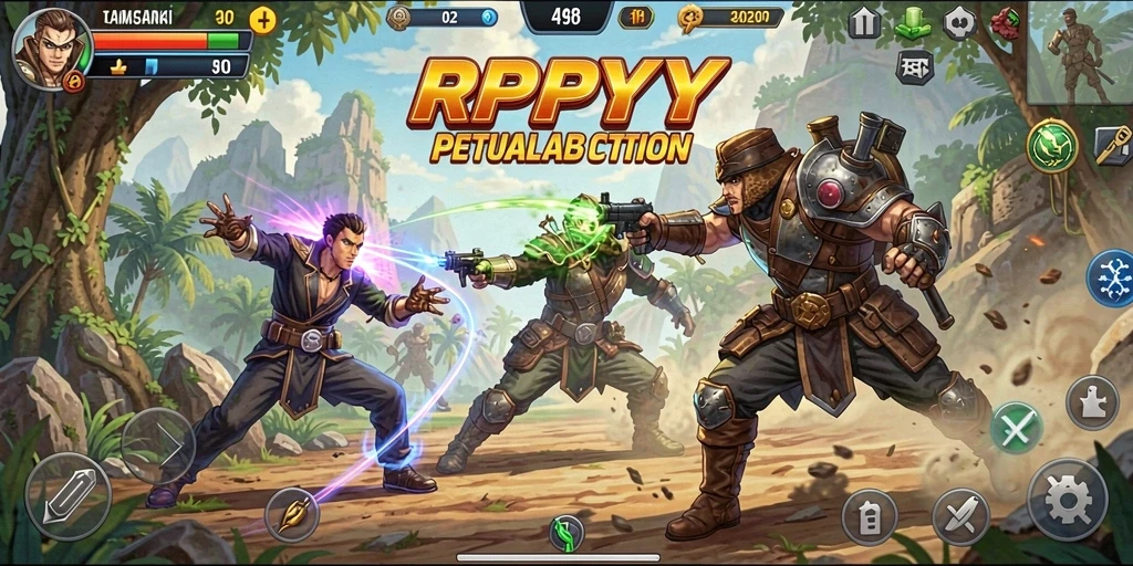 Screenshot RPYYY menampilkan momen seru dalam pertempuran Action.