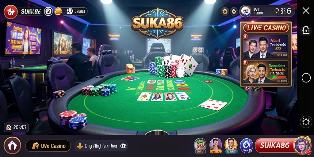 Tampilan gameplay menarik dari aplikasi Live Casino SUKA86.