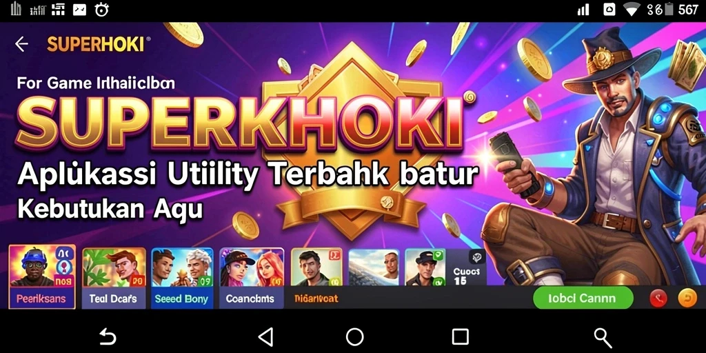 Tampilan antarmuka pengguna SUPERHOKI yang intuitif dan mudah digunakan.