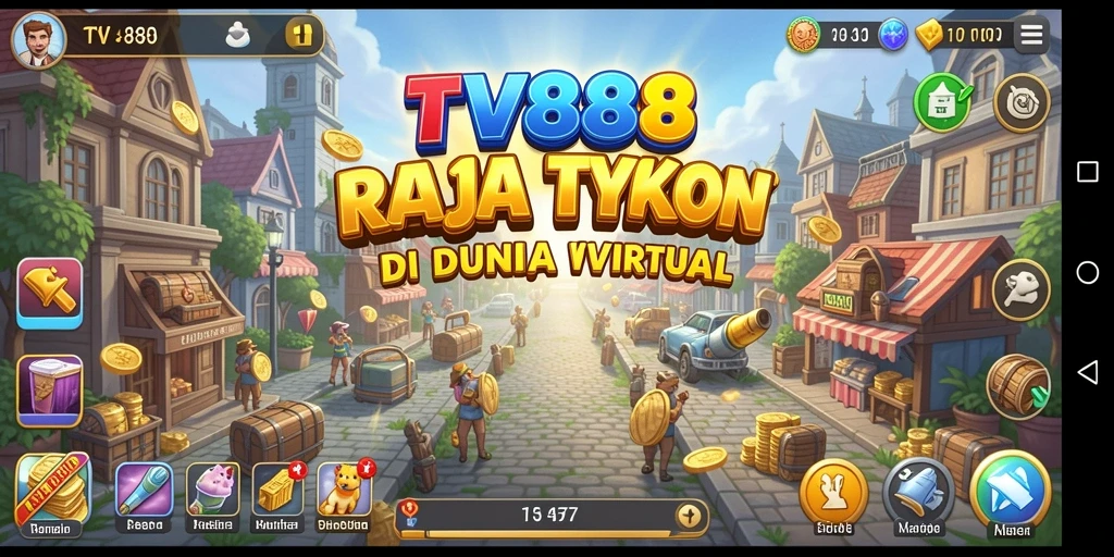 Screenshot gameplay TV888 yang menunjukkan strategi Tycoon.