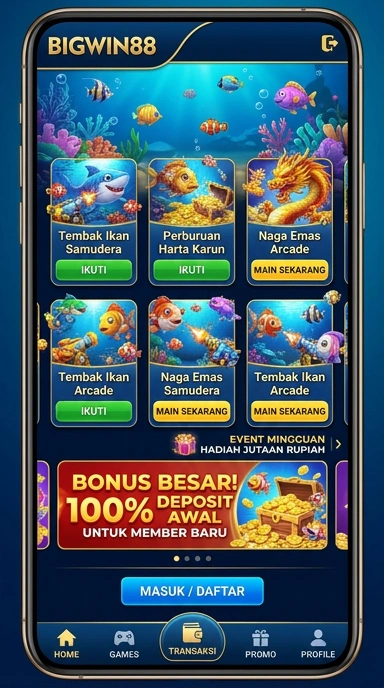 Tampilan antarmuka pengguna aplikasi bigwin88 yang sederhana.